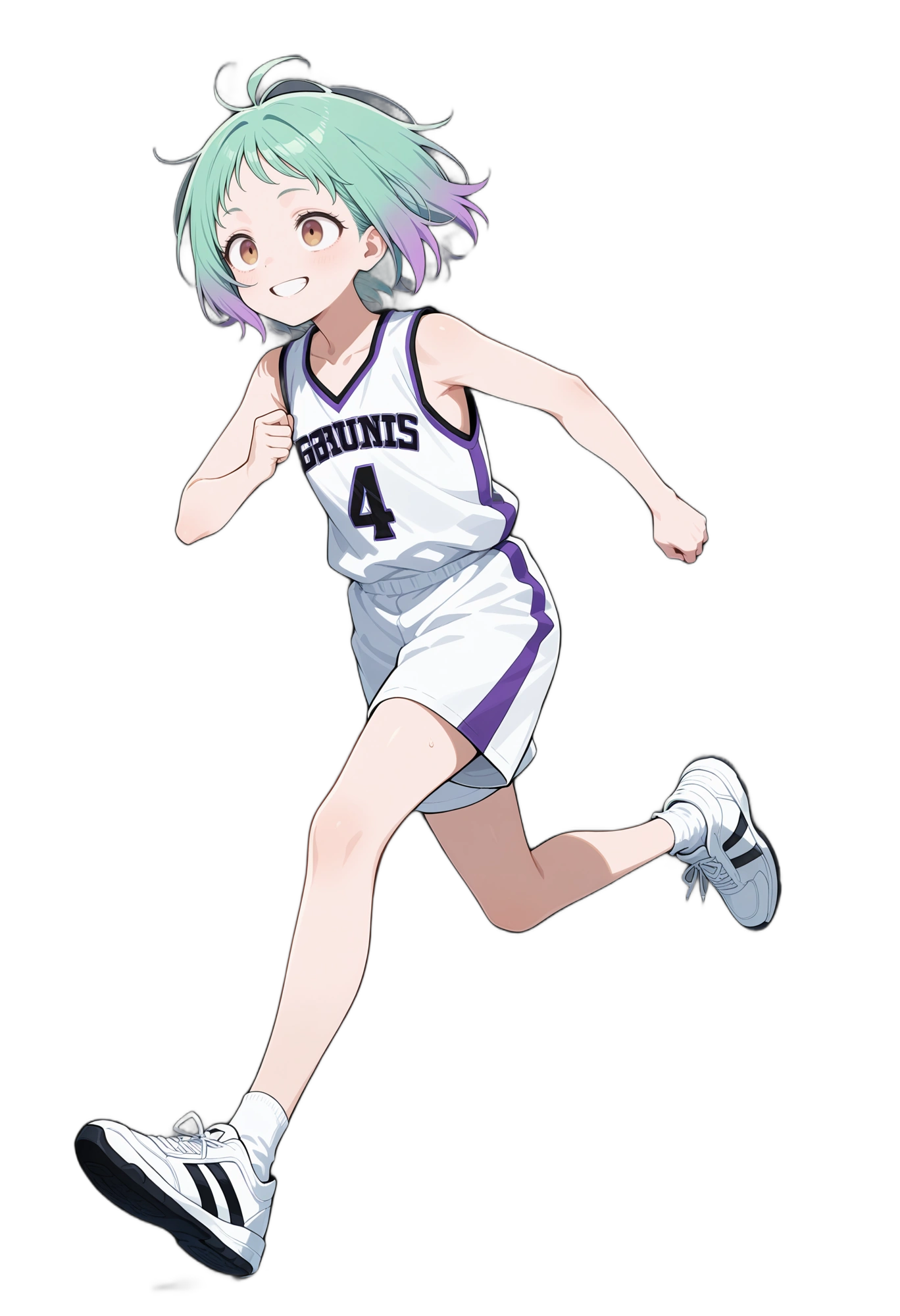 anime-shorthair-multicoloredhair-basketballuniform-woman