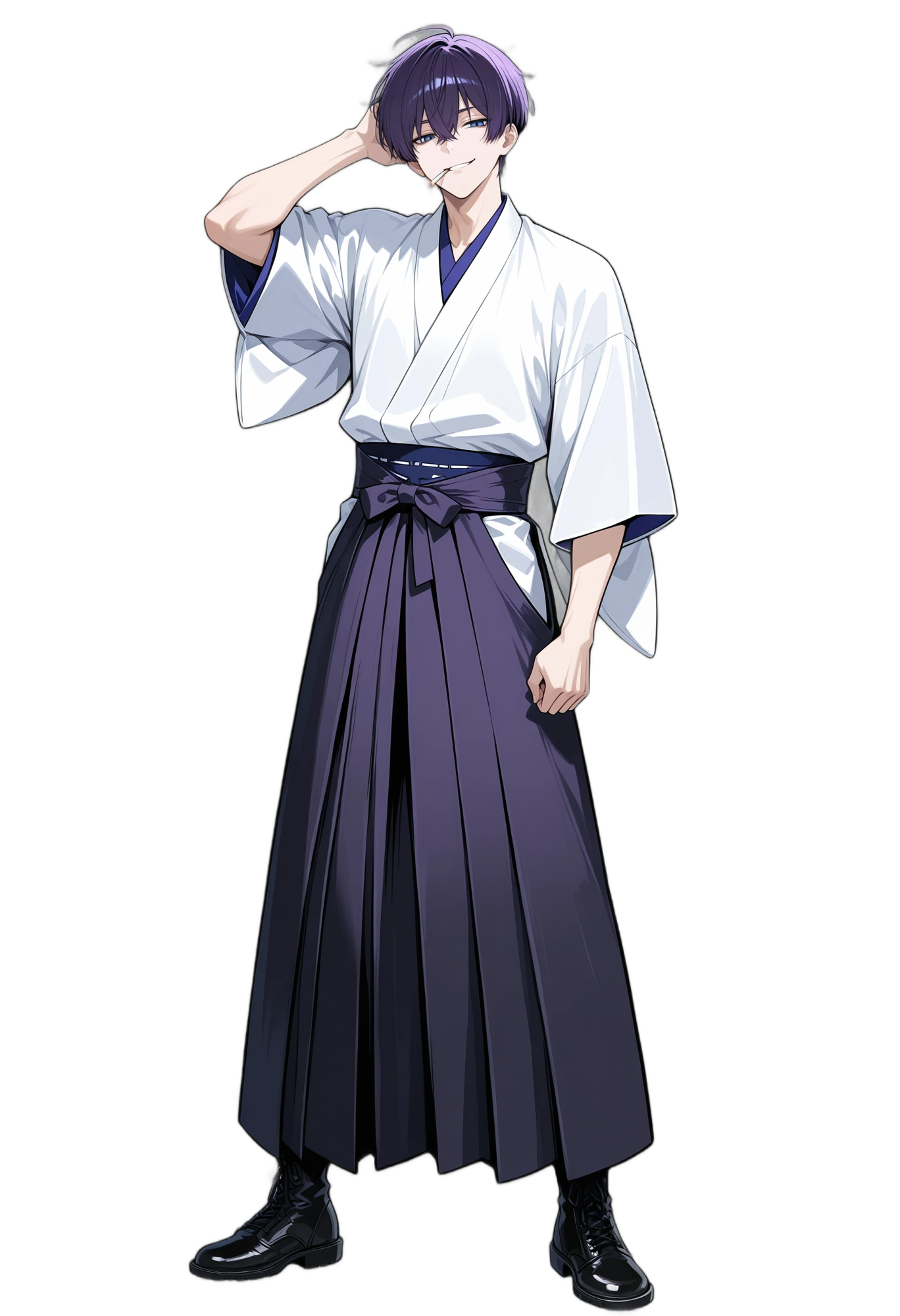 anime-skirt-boots-shorthair-man
