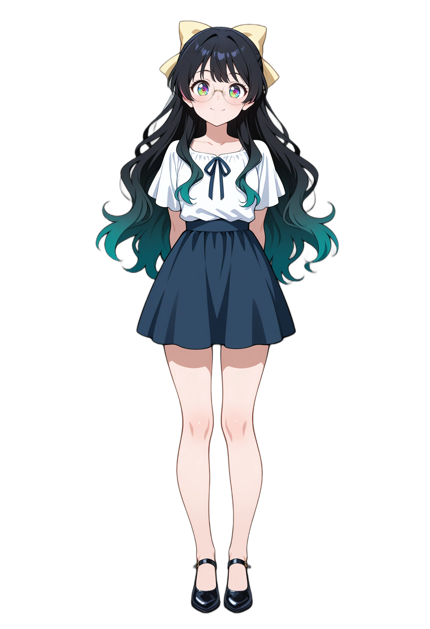 anime-smile-greeneyes-greenhair-woman