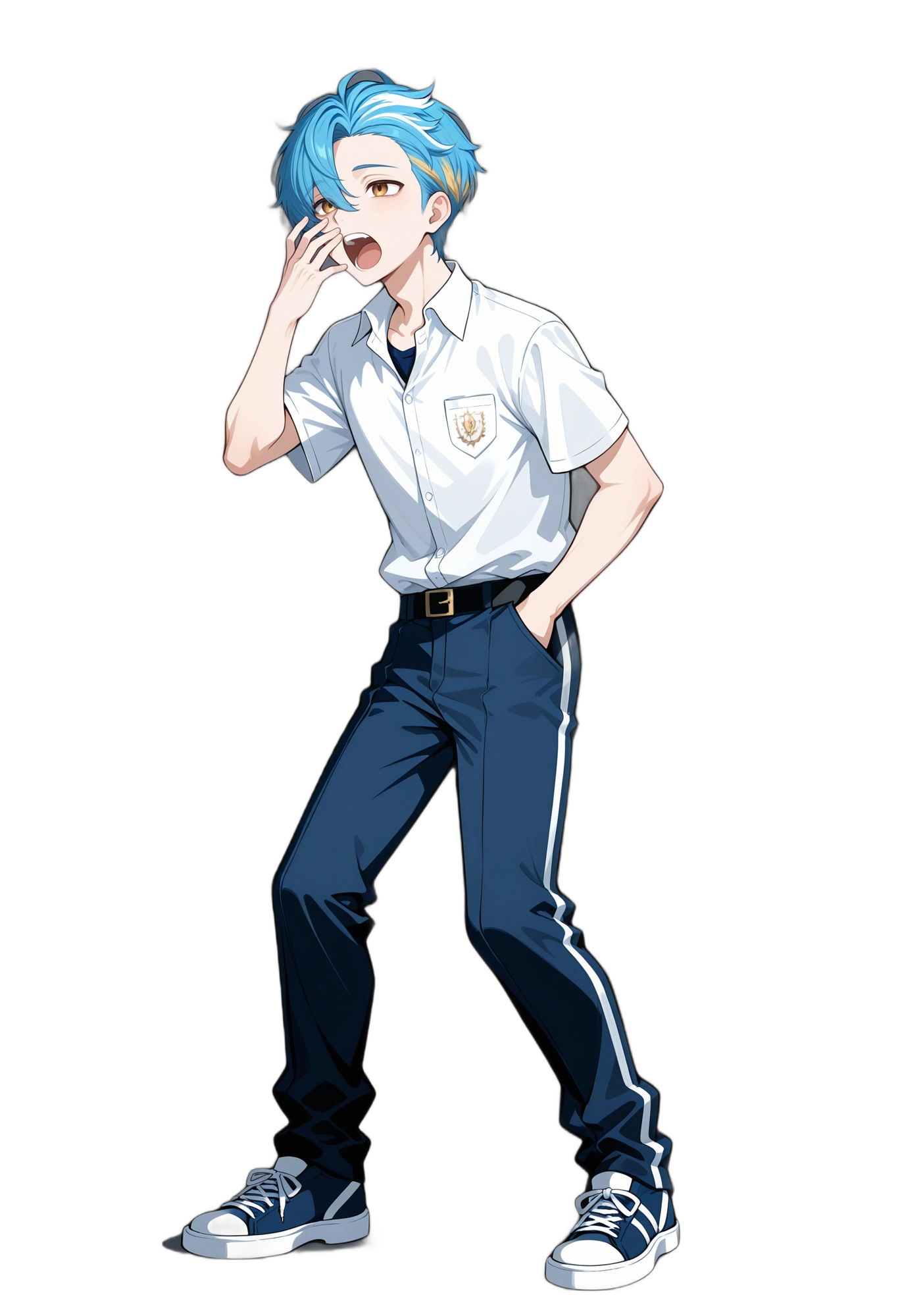 anime-sneakers-handinpocket-pants-man