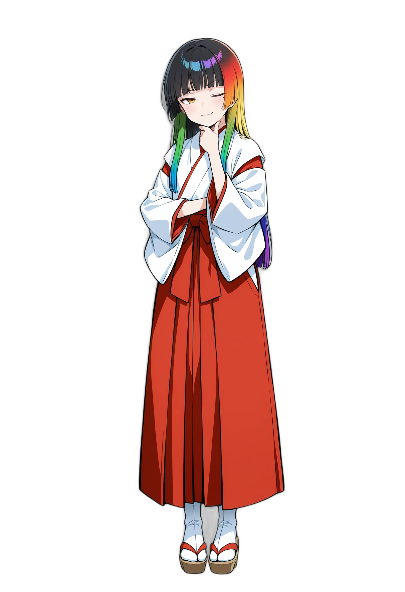 anime-socks-gradienthair-oneeyeclosed-woman