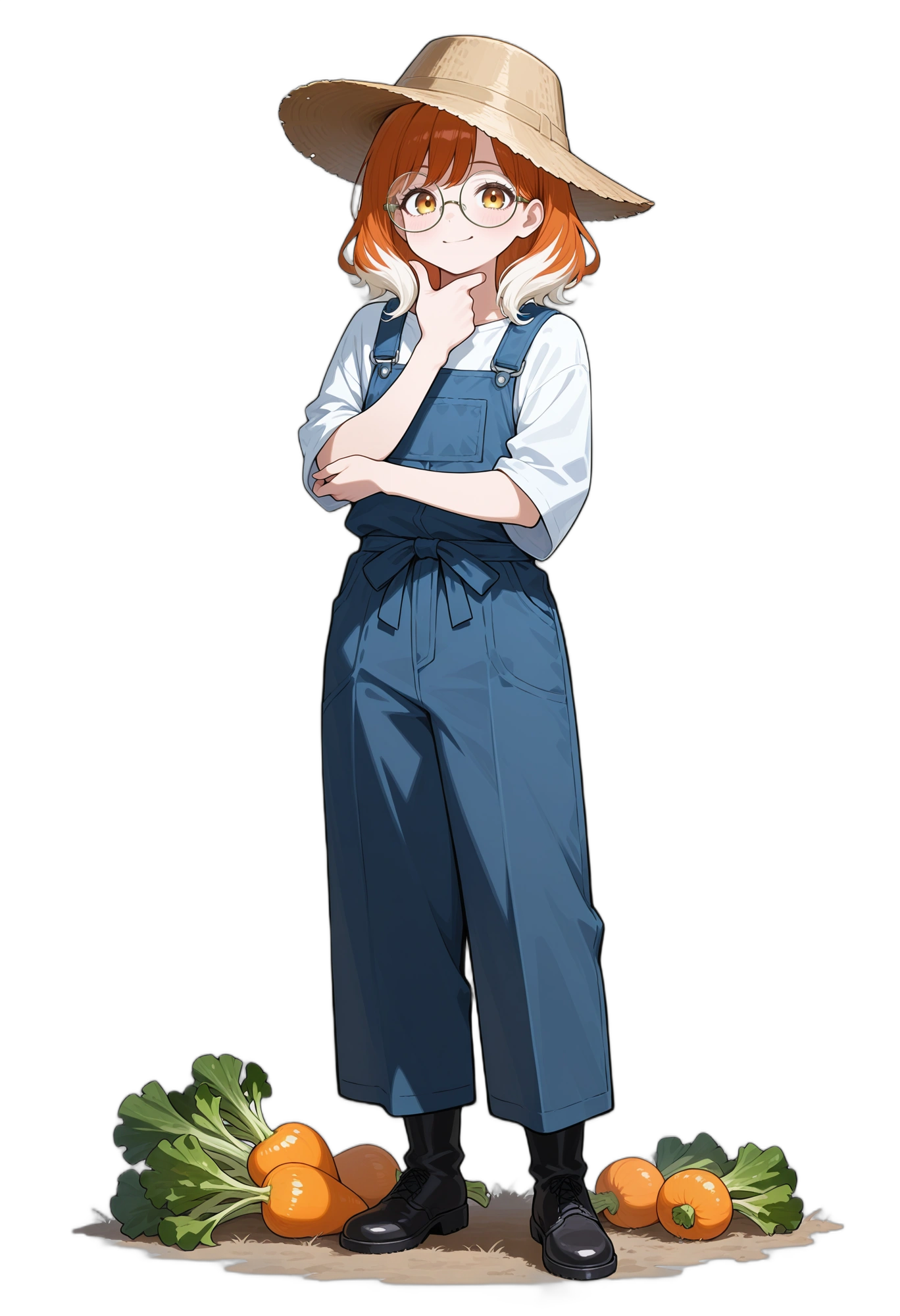 anime-strawhat-roundeyewear-smile-woman