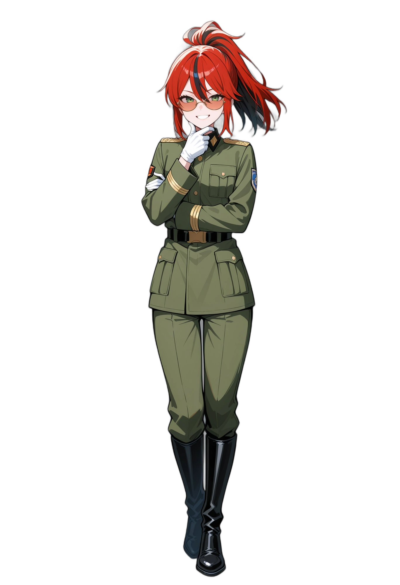 anime-streakedhair-jacket-ponytail-woman