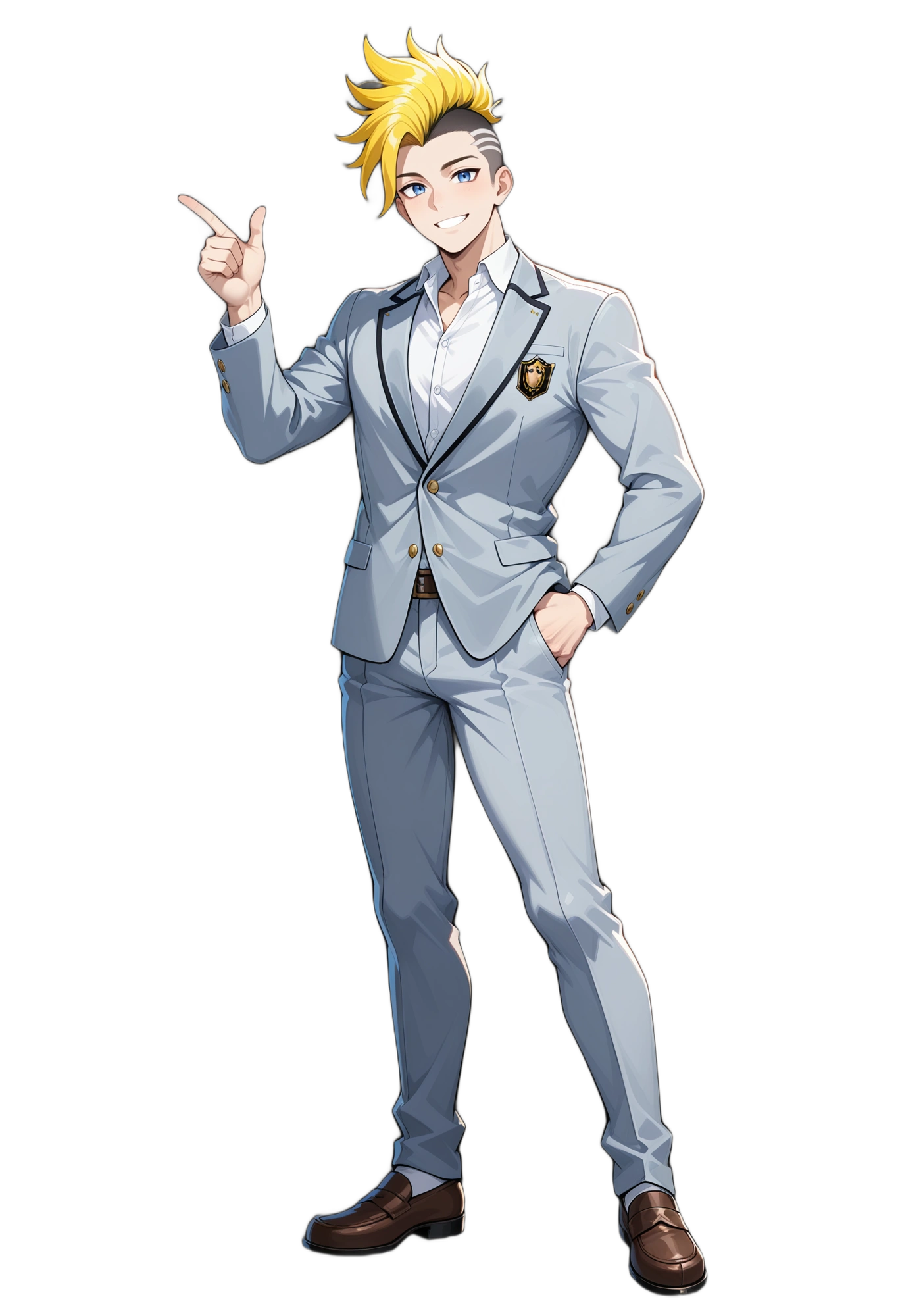 anime-suit-multicoloredhair-two-tonehair-man