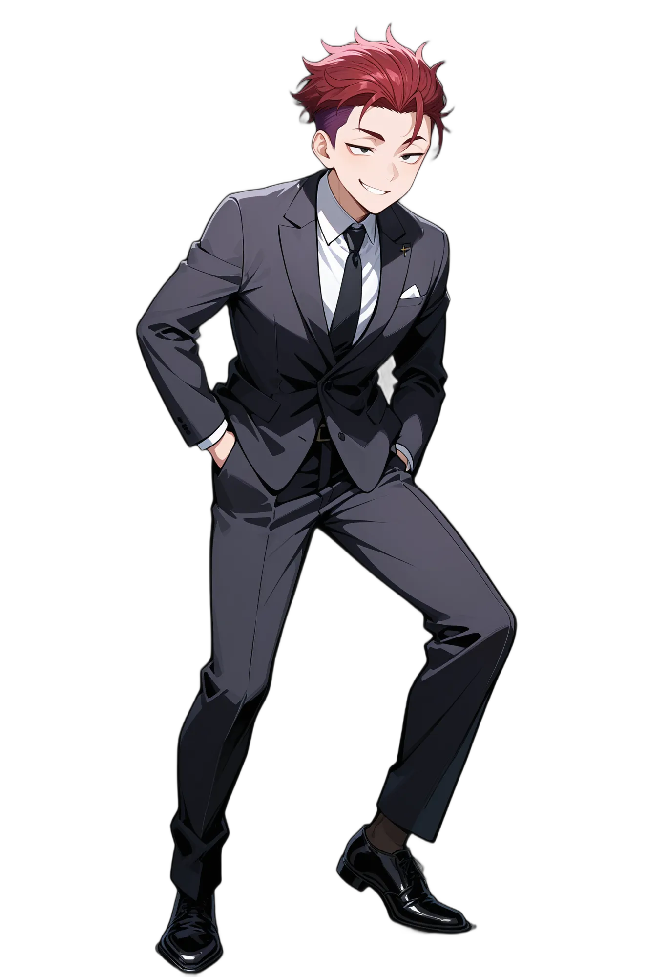 アニメイラスト-社会人-スーツ-カッターシャツ-ネクタイ-男性-AI人物素材