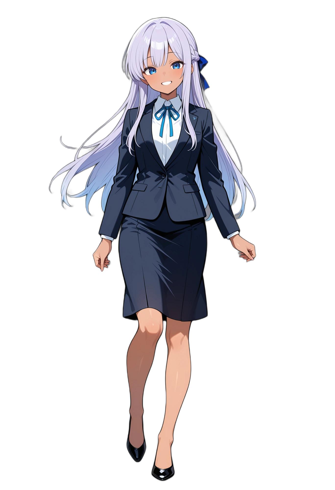 anime-suit-collaredshirt-pencilskirt-woman