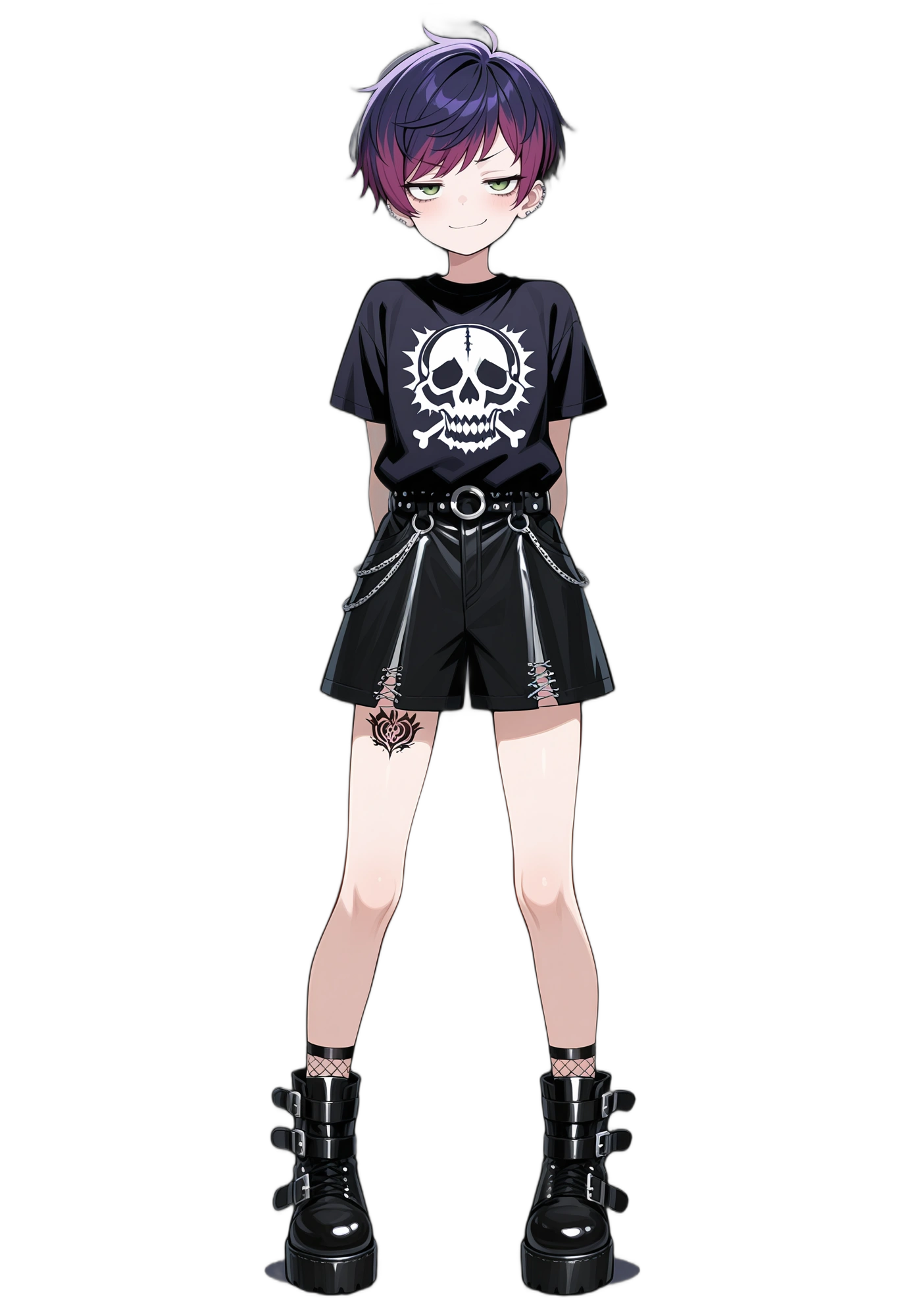 anime-tattoo-purplehair-shirt-man