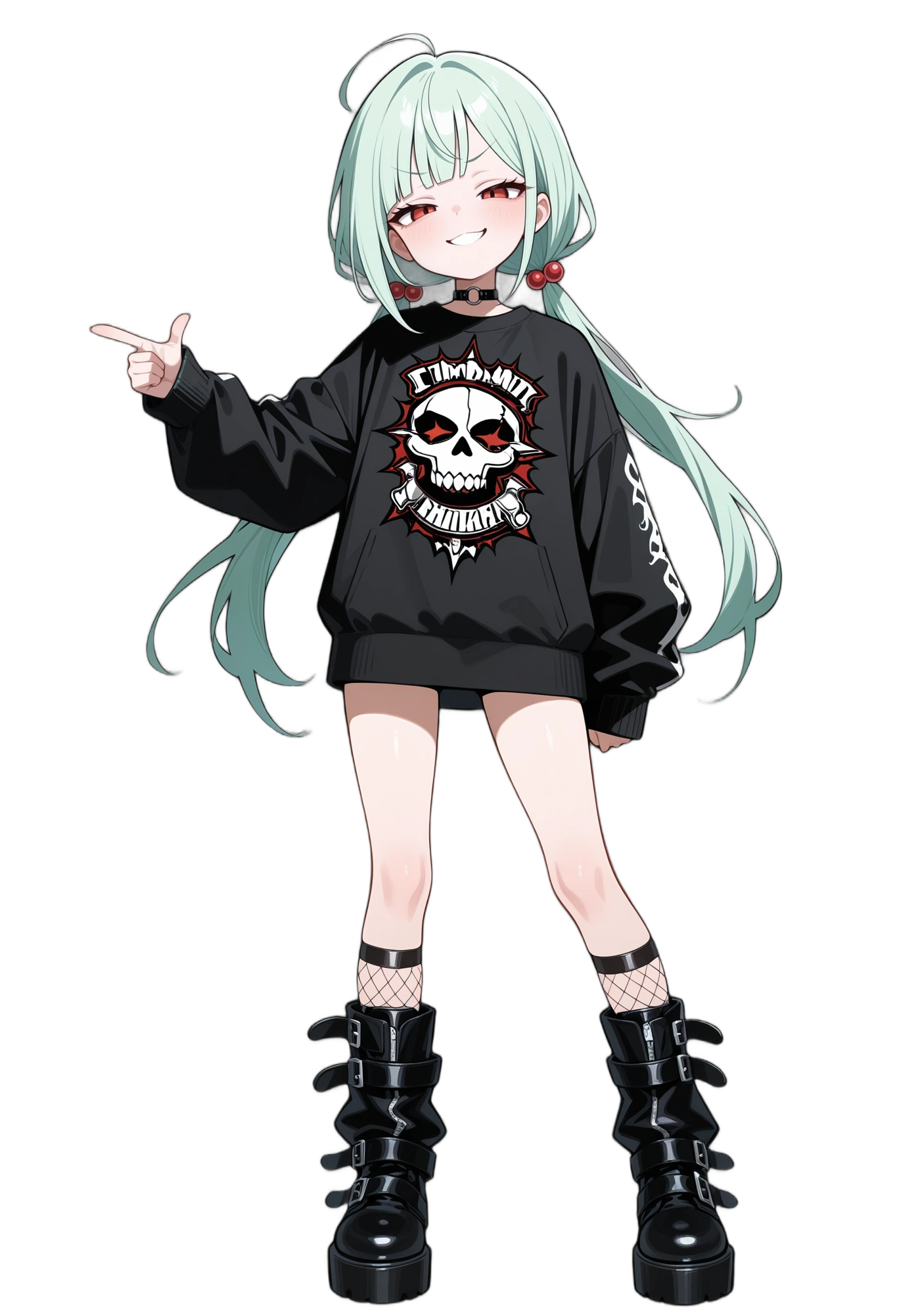 anime-twintails-redeyes-hairornament-woman