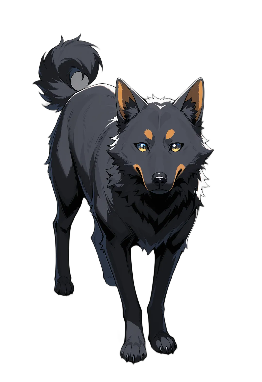 アニメイラスト-動物-犬-AI立ち絵素材