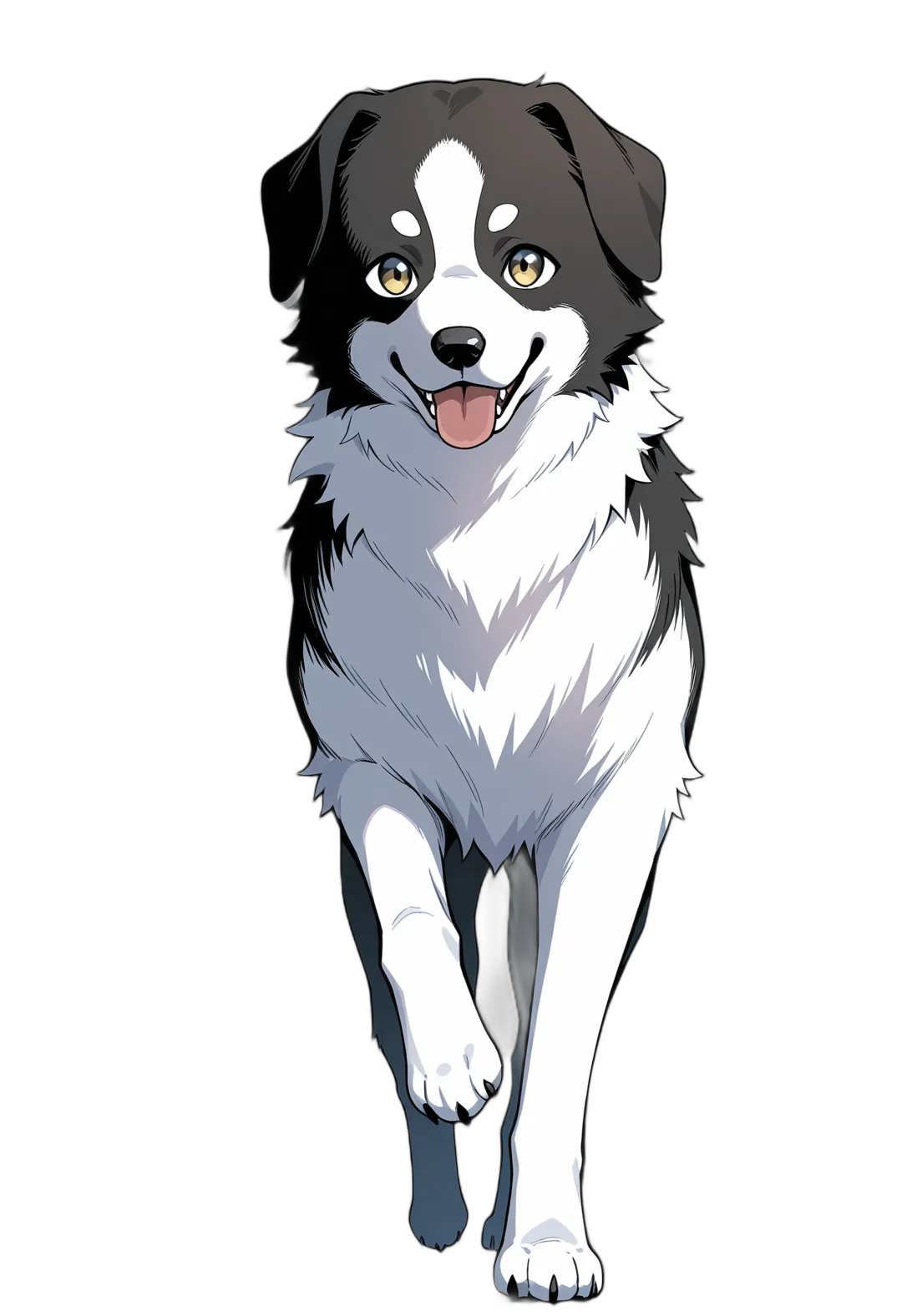 アニメイラスト-動物-犬-牙-AI立ち絵素材