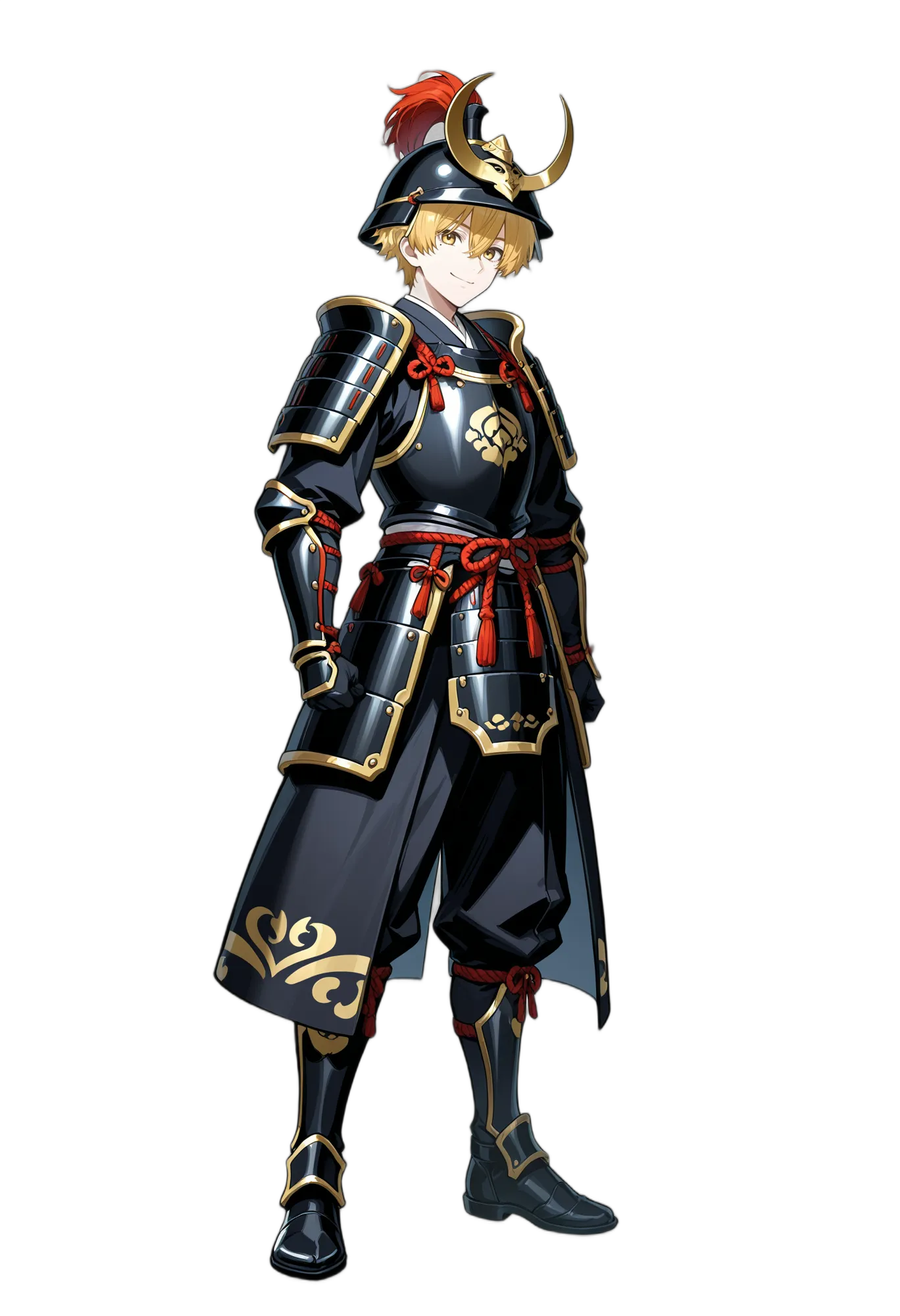 アニメイラスト-RPG-鎧-ブーツ-金髪-男性-AI人物素材