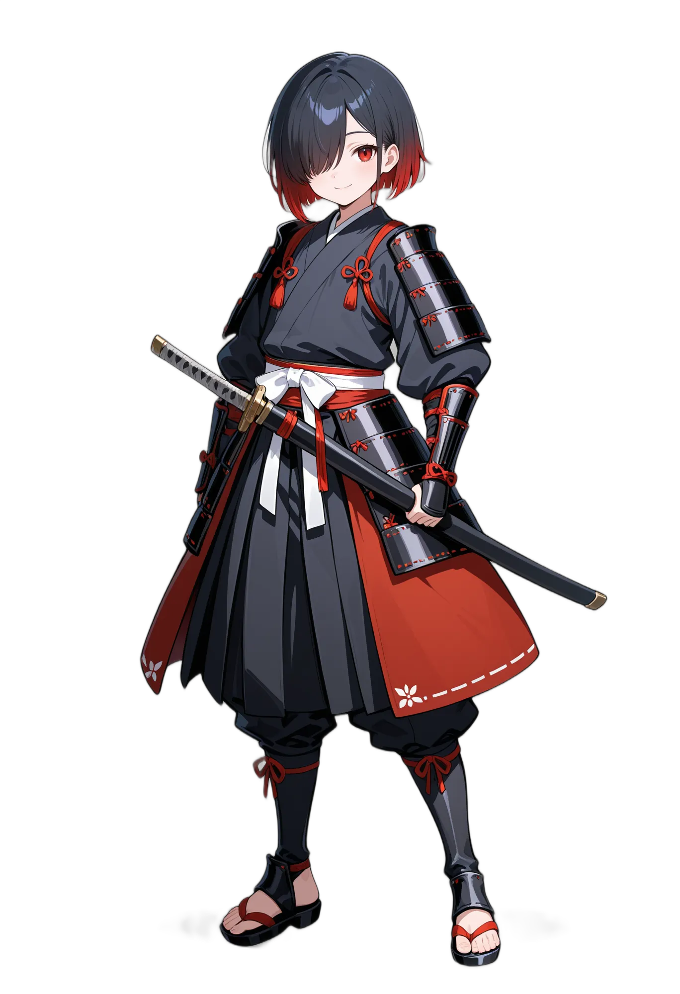 アニメイラスト-RPG-鎧-ショートヘア-武器-女性-AI人物素材
