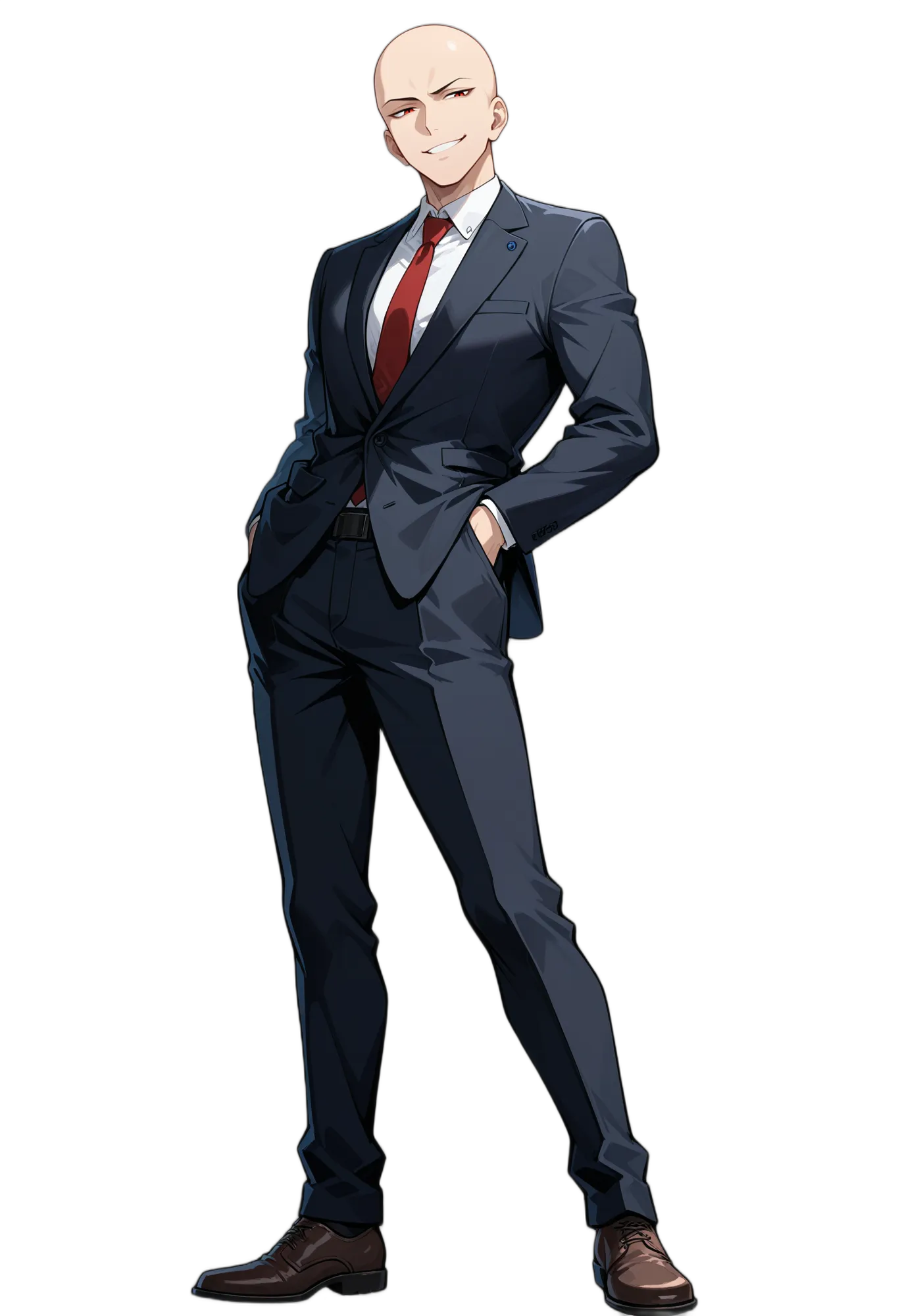 アニメイラスト-会社員-スーツ-黒いズボン-ジャケット-男性-AI人物素材