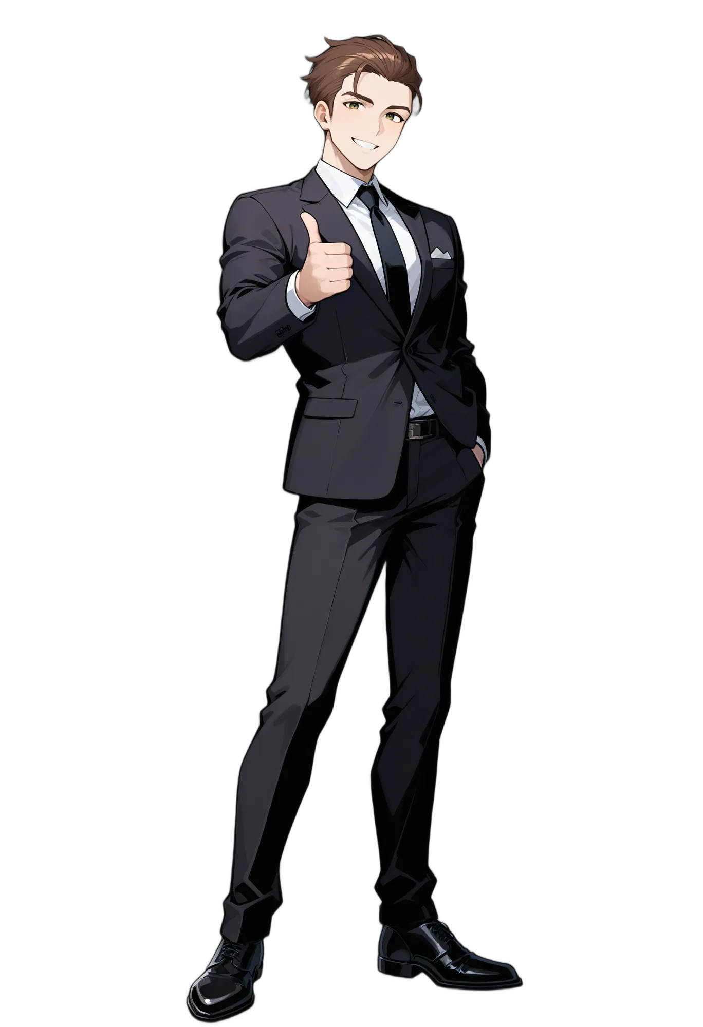 アニメイラスト-社会人-スーツ-長袖-ズボン-男性-AI人物素材